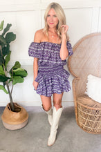 Load image into Gallery viewer, Purple Smocked Skirt Set