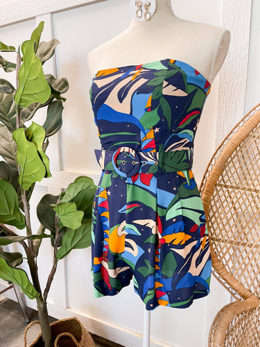 Lexi Navy Print Romper