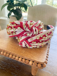 Jeweled Striped Headband