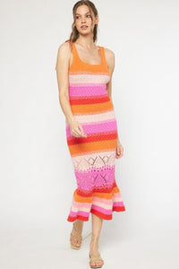 Perry Crochet Colorblock Dress