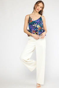 Claire Navy Floral Top