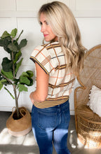 Load image into Gallery viewer, THML Plaid Short Sleeve Sweater