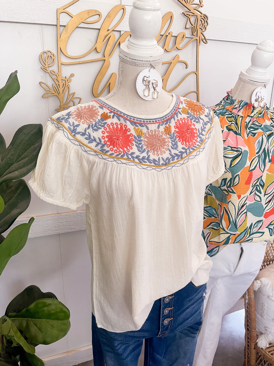 Celia THML Embroidered Top – Charlie West & Co.