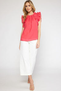 Abby Ruffled Sleeve Top