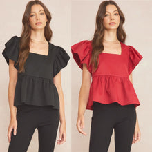 Load image into Gallery viewer, Regan Square Neck Peplum