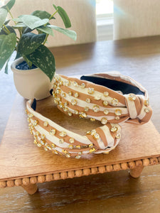 Jeweled Striped Headband