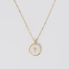 Load image into Gallery viewer, White Pendant Cross Necklace