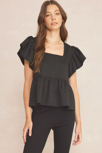 Regan Square Neck Peplum