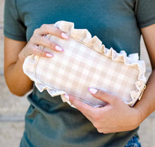 Load image into Gallery viewer, Frilly Gingham Makeup Bag