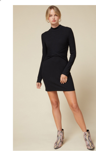 Black Ribbed Cut Out Dress