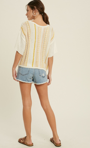 Ellie Short Sleeve Sweater Top