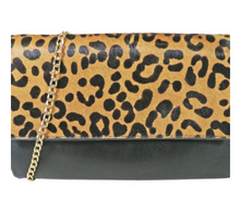 Load image into Gallery viewer, Fold Over Leopard Clutch