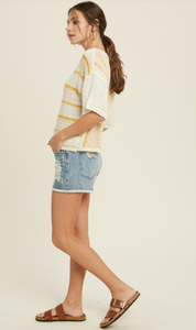 Ellie Short Sleeve Sweater Top