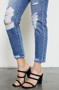 Distressed Mom Denim