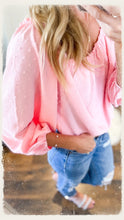 Load image into Gallery viewer, Pink Swiss Dot Top