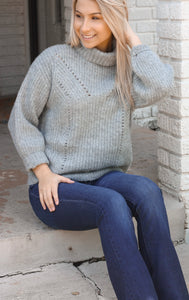 Grey Turtleneck Sweater