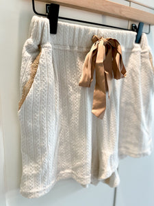 Cream Waffle Shorts