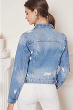 Load image into Gallery viewer, Distressed Denim Jacket