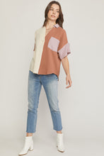 Load image into Gallery viewer, Clay Combo Collared Top