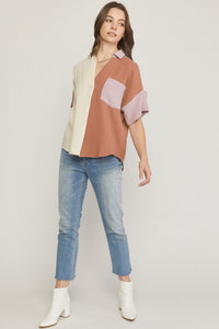 Clay Combo Collared Top