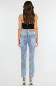 High rise slim straight Denim