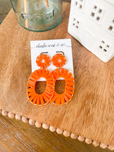 Load image into Gallery viewer, Orange Straw Earrings