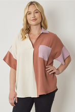 Load image into Gallery viewer, Clay Combo Collared Top
