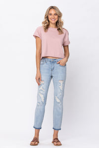 Destroyed Mid-Rise Denim