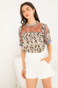 Everly Print Floral Top