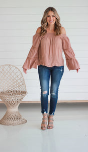Mocha Off Shoulder Top