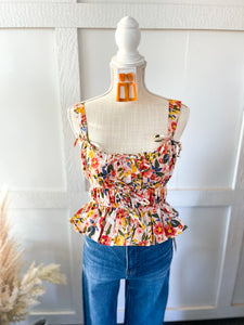 Aurora Floral Tie Top