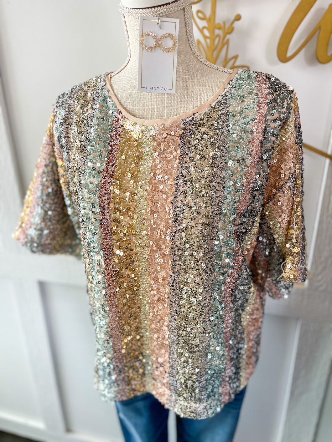 Vivian Sequin Top