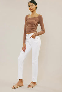 White Slim Straight Denim
