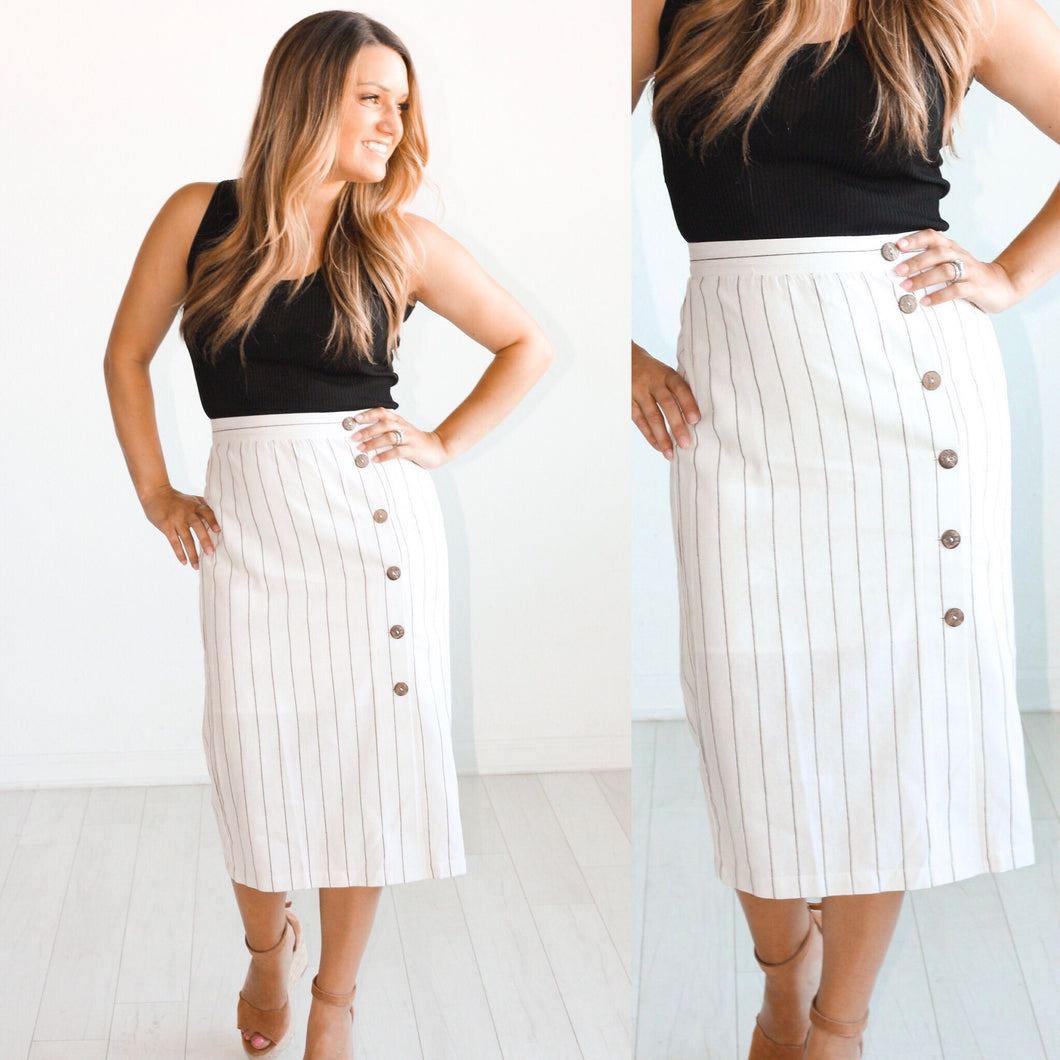 Gillian Button Skirt