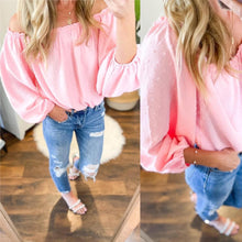 Load image into Gallery viewer, Pink Swiss Dot Top