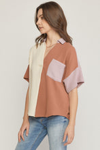 Load image into Gallery viewer, Clay Combo Collared Top