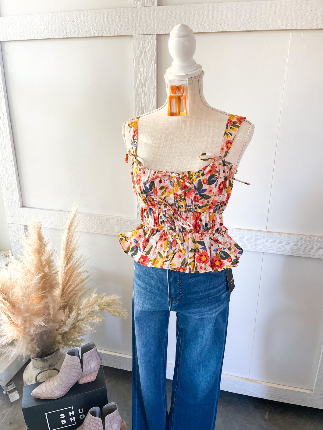 Aurora Floral Tie Top