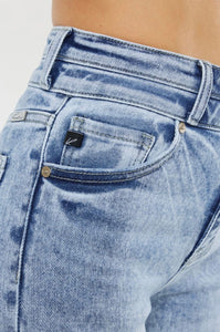 High rise slim straight Denim