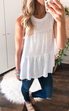 Load image into Gallery viewer, Cotton Slub Tiered Sleeveless Top
