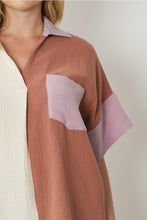 Load image into Gallery viewer, Clay Combo Collared Top