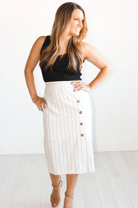 Gillian Button Skirt