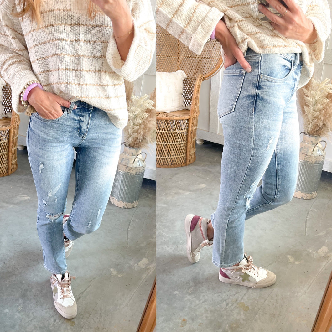 Vervet Mid Rise Slim Straight Denim