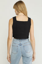 Load image into Gallery viewer, Square Neck Crop Top-Black