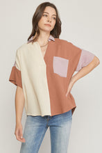 Load image into Gallery viewer, Clay Combo Collared Top
