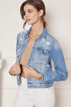 Load image into Gallery viewer, Distressed Denim Jacket