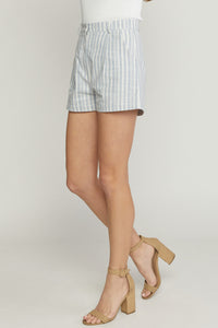 Dove Blue Stripe Shorts