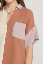 Load image into Gallery viewer, Clay Combo Collared Top