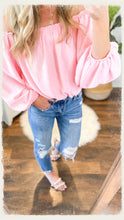Load image into Gallery viewer, Pink Swiss Dot Top