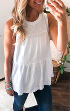 Load image into Gallery viewer, Cotton Slub Tiered Sleeveless Top
