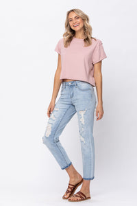 Destroyed Mid-Rise Denim